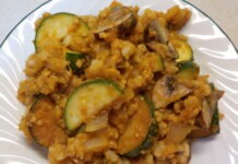 Carrot Sauce over Brown Rice and Tempeh